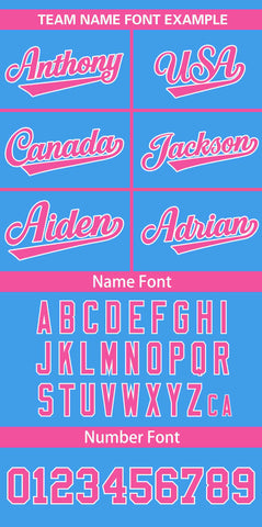 Custom Powder Blue Pink Classic Style Personalized Full Button Authentic Baseball Jersey