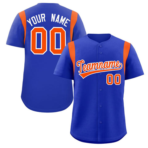 Custom Royal Orange Classic Style Personalized Full Button Authentic Baseball Jersey