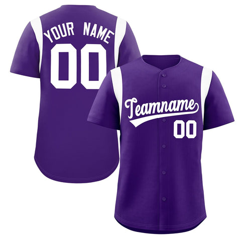 Custom Purple White Classic Style Personalized Full Button Authentic Baseball Jersey