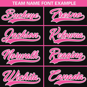 Custom Black Pink Classic Style Personalized Full Button Authentic Baseball Jersey