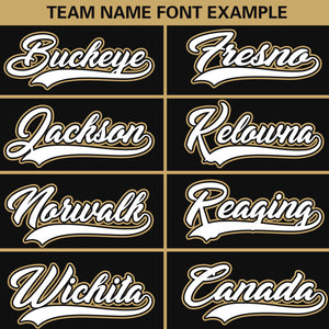 Custom Black Old Gold Classic Style Personalized Full Button Authentic Baseball Jersey