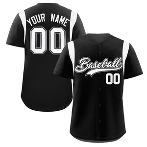 Custom Black White Classic Style Personalized Full Button Authentic Baseball Jersey