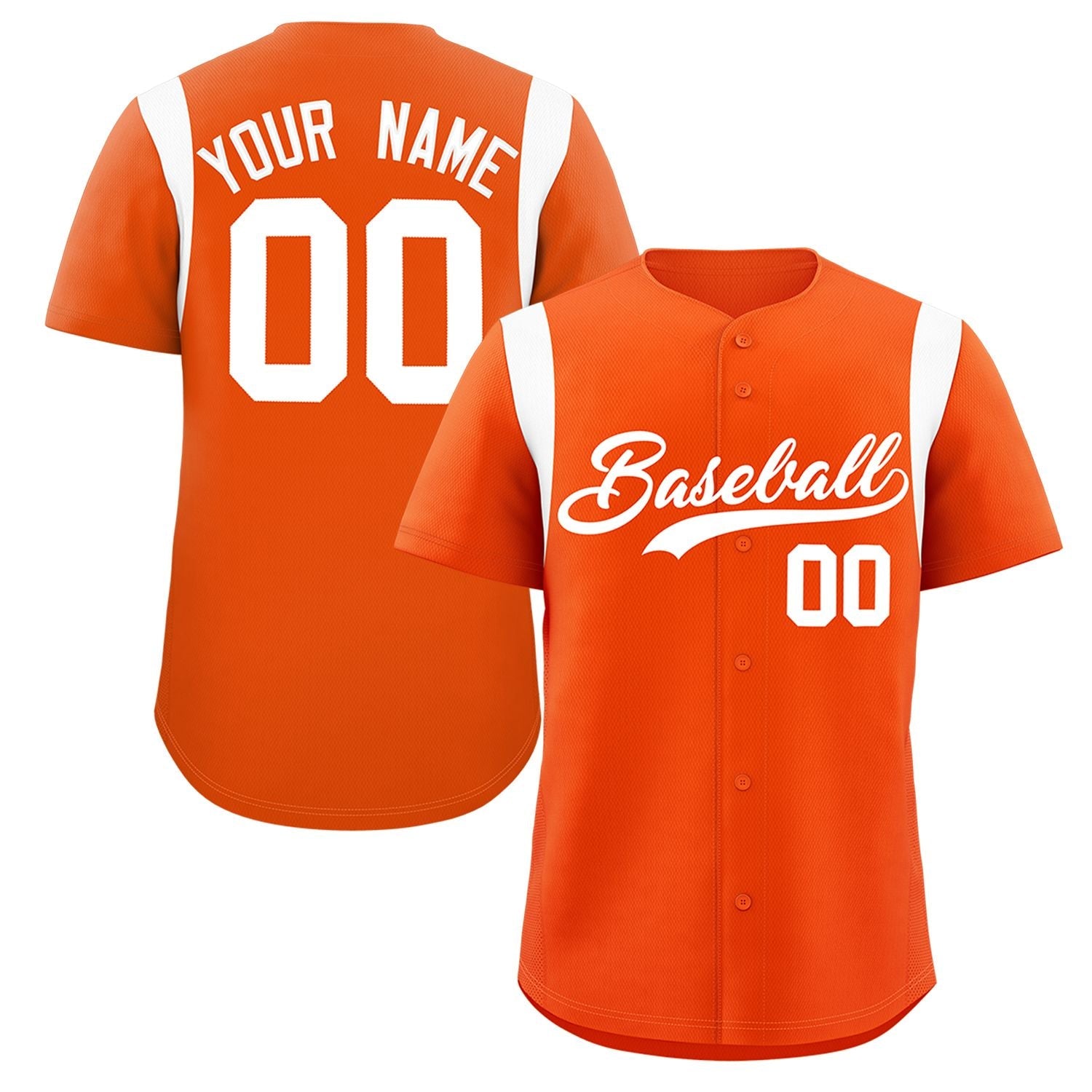 Custom Orange White Classic Style Personalized Full Button Authentic Baseball Jersey