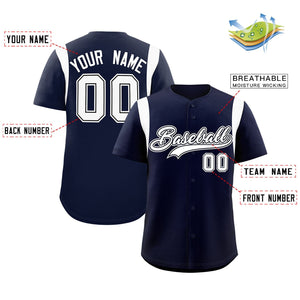 Custom Navy White Classic Style Personalized Full Button Authentic Baseball Jersey