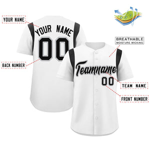 Custom White Black Classic Style Personalized Full Button Authentic Baseball Jersey