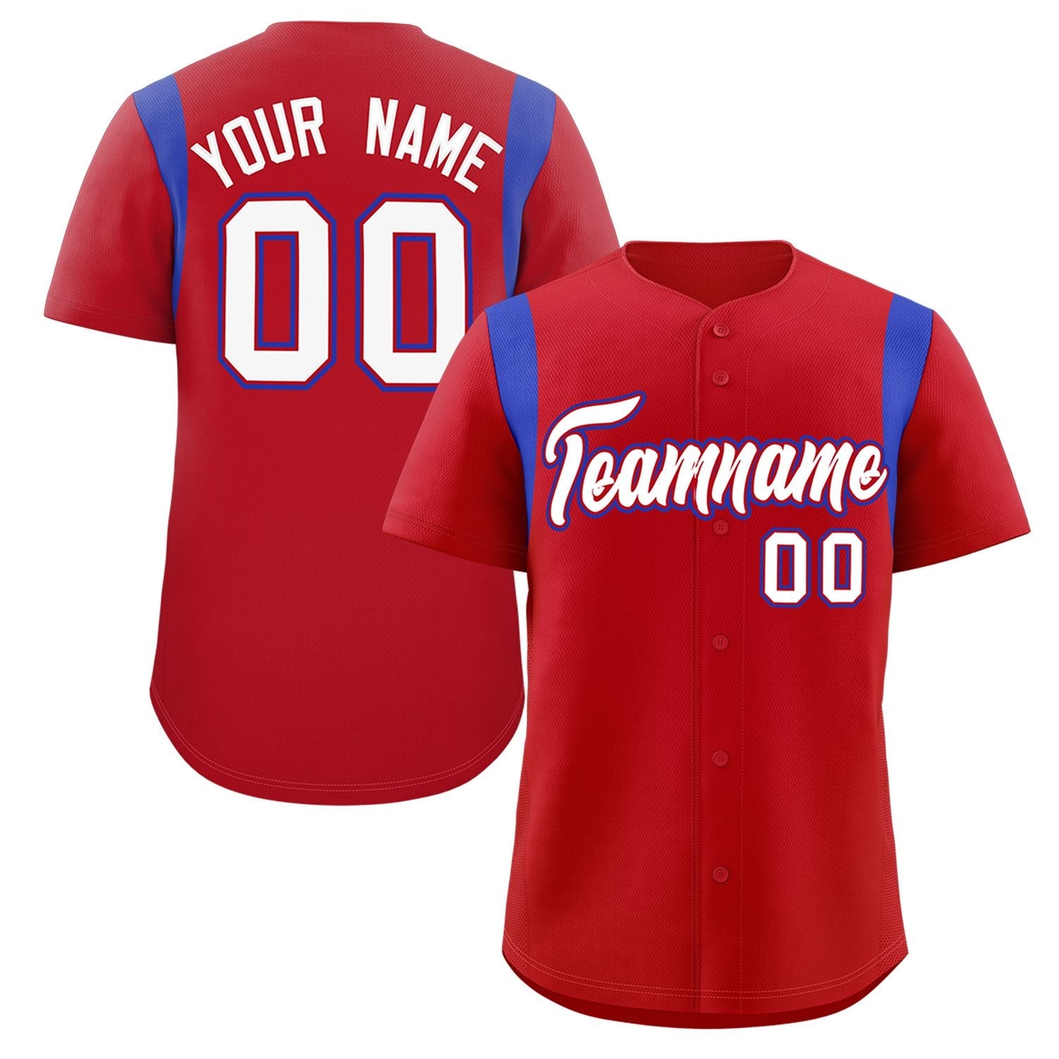 Custom Red Royal Classic Style Personalized Full Button Authentic Baseball Jersey