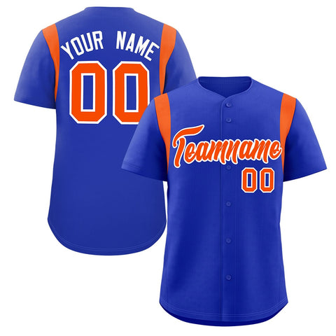 Custom Royal Orange Classic Style Personalized Full Button Authentic Baseball Jersey