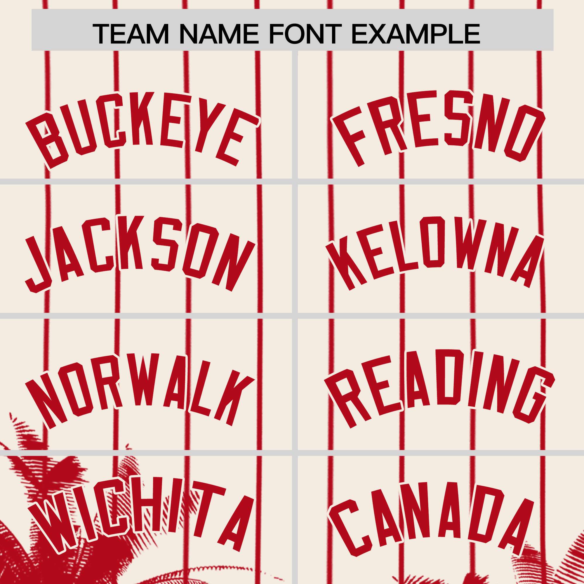 Custom Cream Red Pinstripe Coconut Tree Pattern Authentic Baseball Jersey