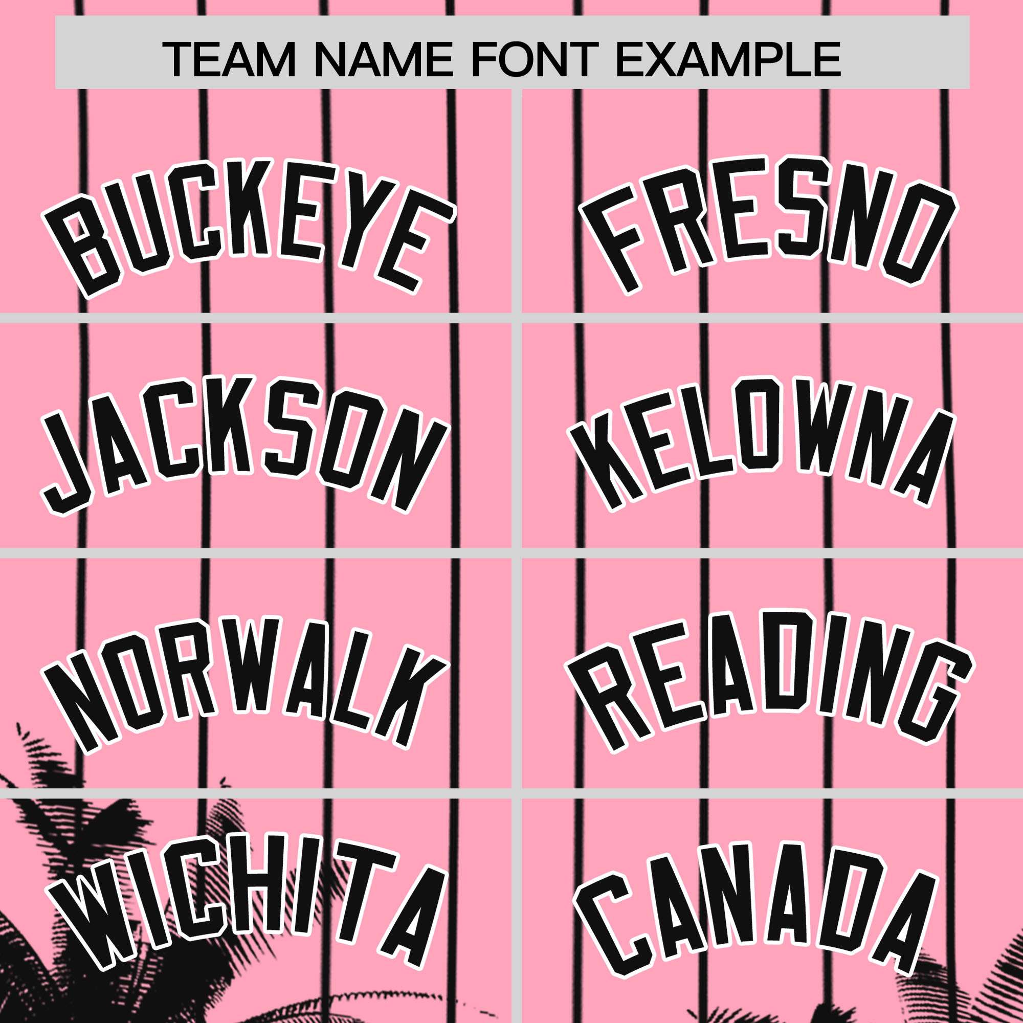 Custom Light Pink Black Pinstripe Coconut Tree Pattern Authentic Baseball Jersey