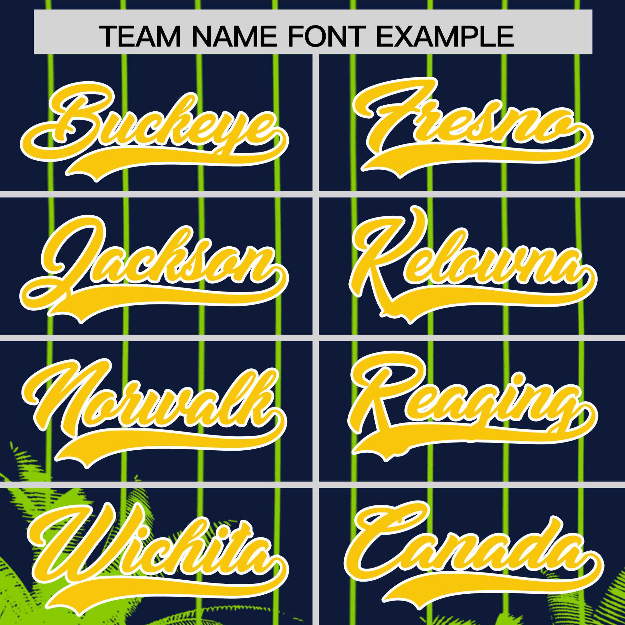 Custom Navy Neon Green Pinstripe Coconut Tree Pattern Authentic Baseball Jersey