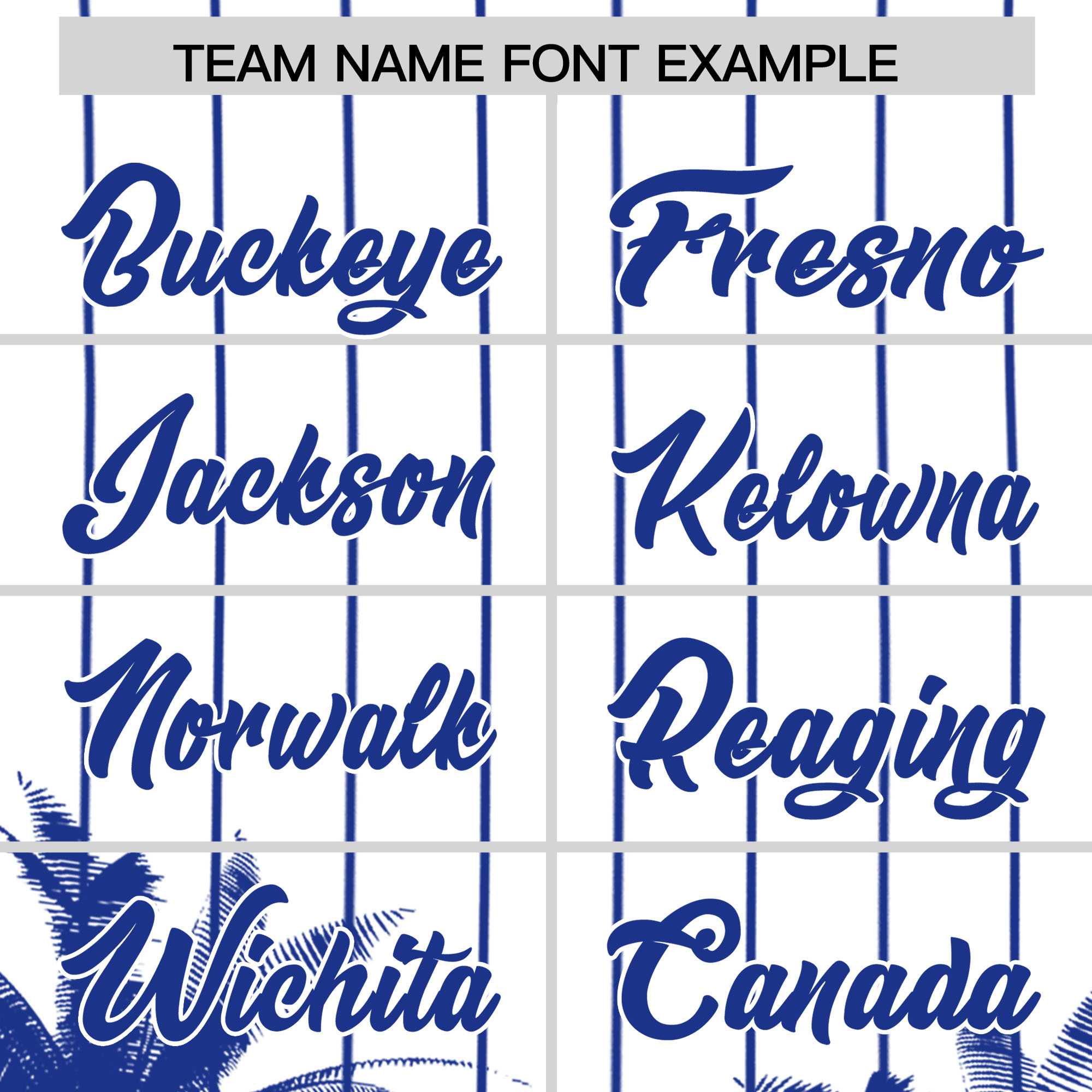 Custom White Royal Pinstripe Coconut Tree Pattern Authentic Baseball Jersey