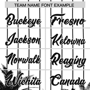 Custom White Black Pinstripe Coconut Tree Pattern Authentic Baseball Jersey