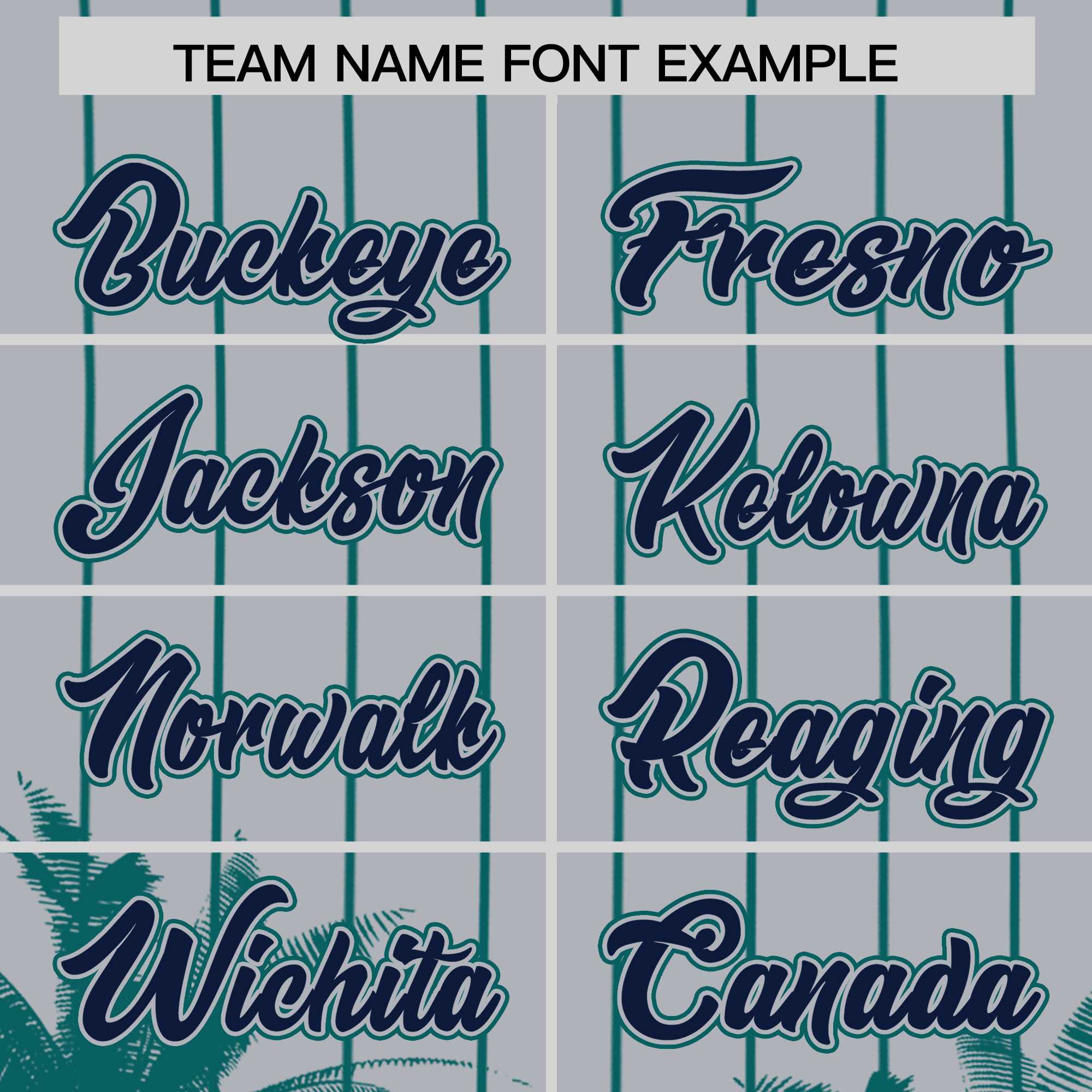 Custom Gray Aqua Pinstripe Coconut Tree Pattern Authentic Baseball Jersey