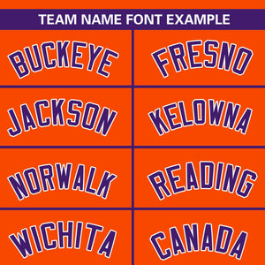 Custom Orange Purple Color Block Personalized Raglan Sleeves Authentic Baseball Jersey