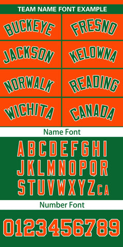 Custom Orange Kelly Green Color Block Personalized Raglan Sleeves Authentic Baseball Jersey