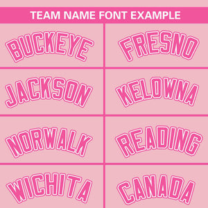 Custom Light Pink Pink Color Block Personalized Raglan Sleeves Authentic Baseball Jersey