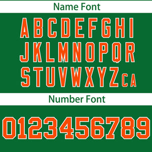 Custom Orange Kelly Green Color Block Personalized Raglan Sleeves Authentic Baseball Jersey