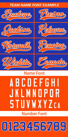 Custom Royal Orange Color Block Personalized Raglan Sleeves Authentic Baseball Jersey