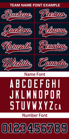 Custom Navy Crimson Color Block Personalized Raglan Sleeves Authentic Baseball Jersey