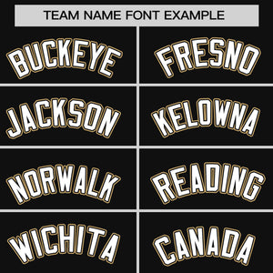 Custom Black Old Gold-White Personalized Color Block Authentic Baseball jersey