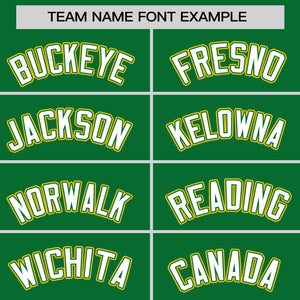 Custom Kelly Green Gold-White Personalized Color Block Authentic Baseball jersey