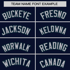 Custom Navy Midnight Green-Gray Personalized Color Block Authentic Baseball jersey