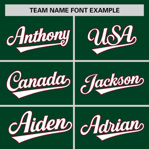 Custom Green Crimson-White Personalized Color Block Authentic Baseball jersey