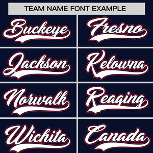 Custom Navy Red-White Personalized Color Block Authentic Baseball jersey