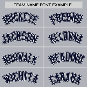 Custom Gray Navy Pinstripe Personalized Raglan Sleeves Authentic Baseball Jersey