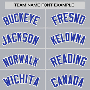 Custom Gray Royal Pinstripe Personalized Raglan Sleeves Authentic Baseball Jersey