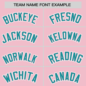 Custom Light Pink Aqua Pinstripe Personalized Raglan Sleeves Authentic Baseball Jersey