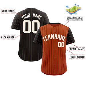 Custom Texas Orange Black Pinstripe Personalized Raglan Sleeves Authentic Baseball Jersey