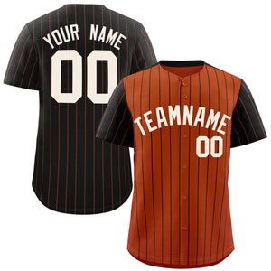 Custom Texas Orange Black Pinstripe Personalized Raglan Sleeves Authentic Baseball Jersey