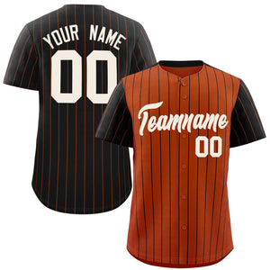 Custom Texas Orange Black Pinstripe Personalized Raglan Sleeves Authentic Baseball Jersey