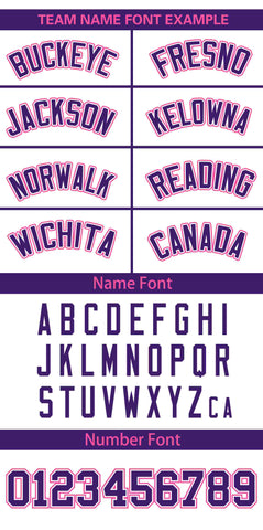 Custom White Purple-Pink Personalized Color Block Authentic Baseball Jersey