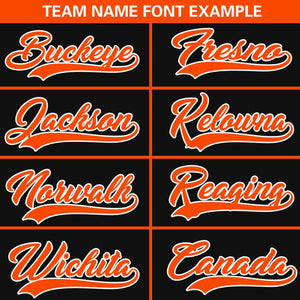 Custom Black Orange-White Personalized Color Block Authentic Baseball Jersey