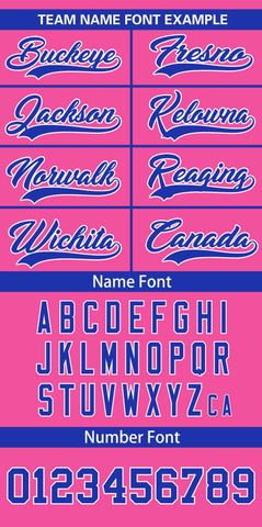 Custom Pink Royal-White Personalized Color Block Authentic Baseball Jersey