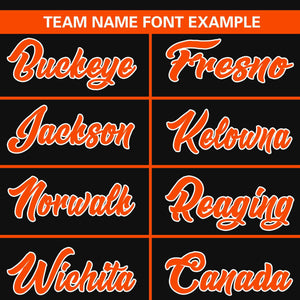 Custom Black Orange-White Personalized Color Block Authentic Baseball Jersey