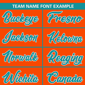 Custom Orange Aqua-White Personalized Color Block Authentic Baseball Jersey