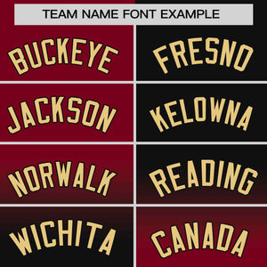 Custom Black Crimson Personalized Symmetrical Gradient Design Authentic Baseball Jersey