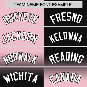 Custom Black Light Pink Personalized Symmetrical Gradient Design Authentic Baseball Jersey