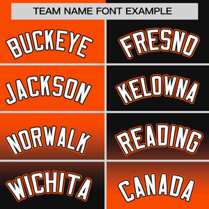 Custom Black Orange Personalized Symmetrical Gradient Design Authentic Baseball Jersey