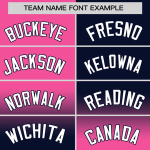 Custom Navy Pink Personalized Symmetrical Gradient Design Authentic Baseball Jersey