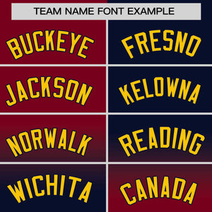 Custom Navy Crimson Personalized Symmetrical Gradient Design Authentic Baseball Jersey