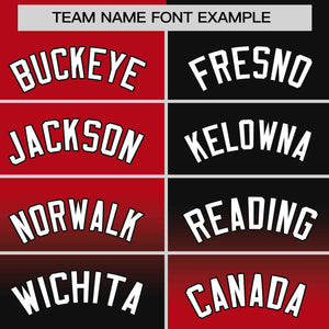 Custom Black Red Personalized Symmetrical Gradient Design Authentic Baseball Jersey