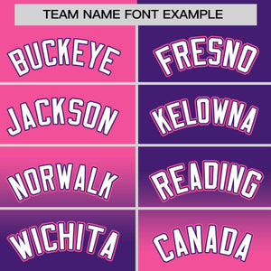 Custom Purple Pink Personalized Symmetrical Gradient Design Authentic Baseball Jersey