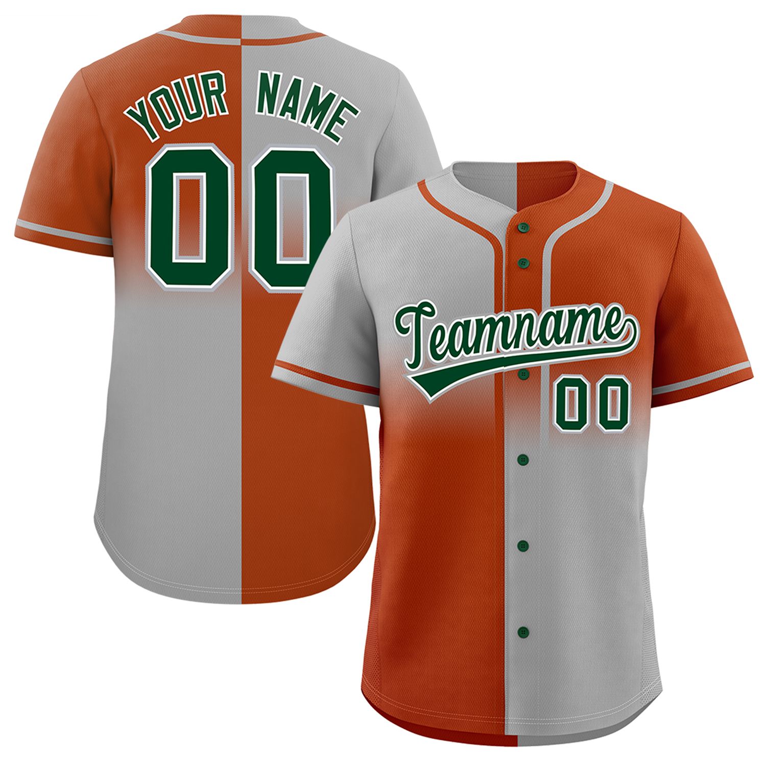 Custom Texas Orange Gray Personalized Symmetrical Gradient Design Authentic Baseball Jersey