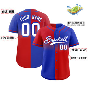 Custom Royal Red Personalized Symmetrical Gradient Design Authentic Baseball Jersey