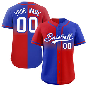 Custom Royal Red Personalized Symmetrical Gradient Design Authentic Baseball Jersey