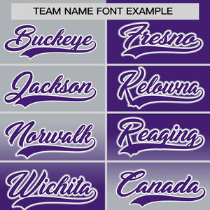 Custom Purple Gray Personalized Symmetrical Gradient Design Authentic Baseball Jersey